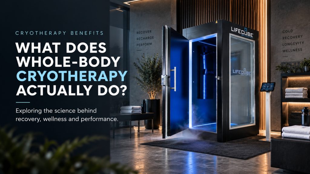Whole-body cryotherapy chamber highlighting cryotherapy benefits for recovery and wellness